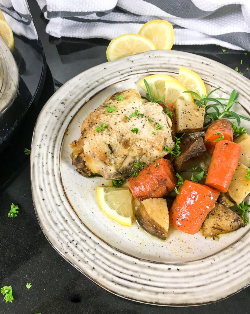 Slow Cooker Rosemary Lemon Chicken Thighs